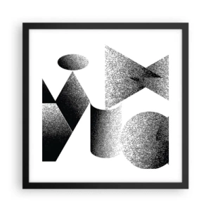 Plagát v čiernom ráme - Uhly a ovály - 40x40 cm