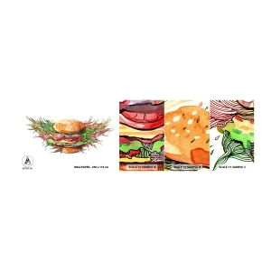 Vzorka Fototapeta Standard Eco - Horúce pokušenie - Gastronómia, Hamburger, Kulinárske - 100x30 cm