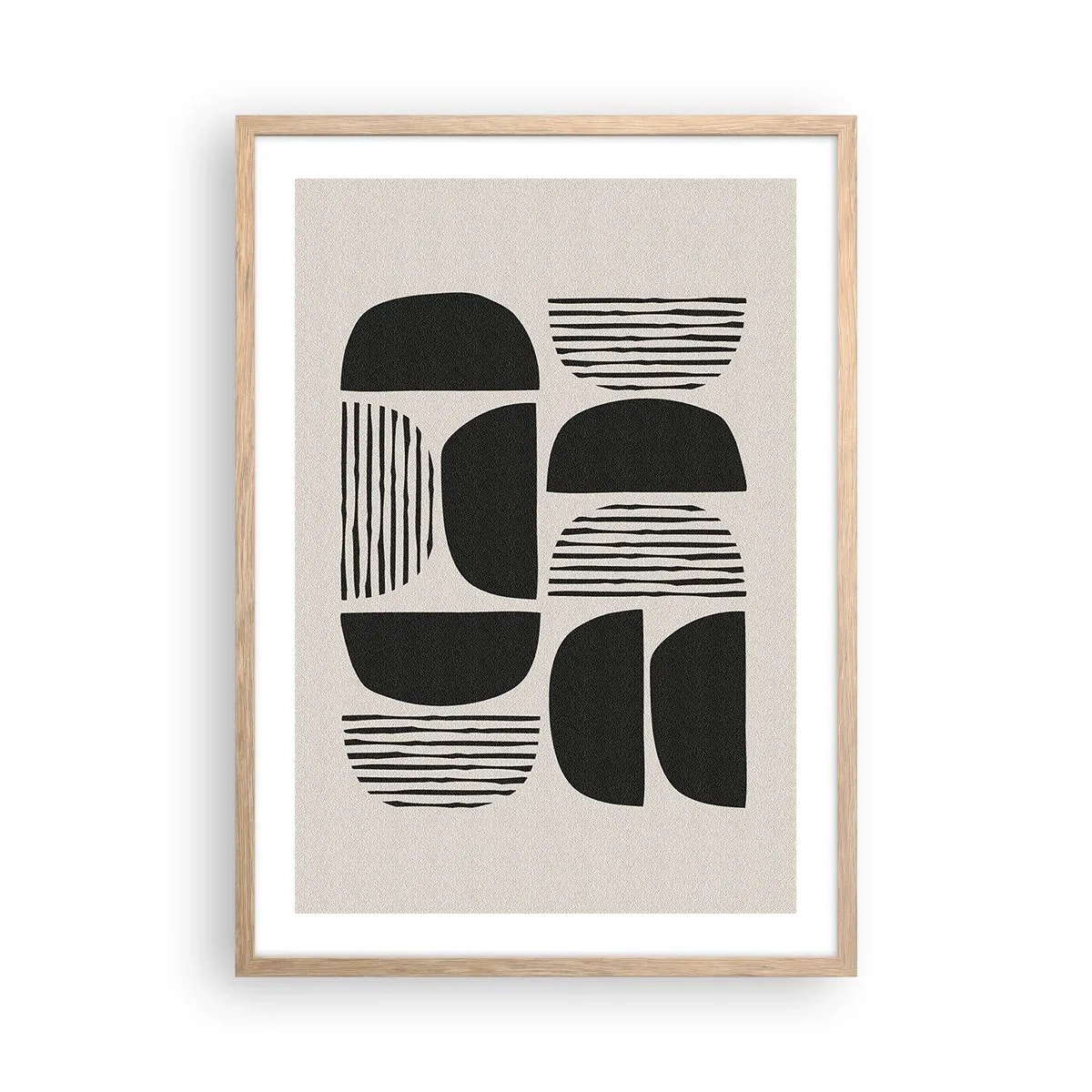 Plagát v ráme zo svetlého duba - Polovičaté sústavy - 50x70 cm