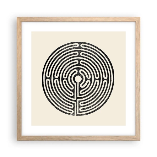 Plagát v ráme zo svetlého duba - Tajomný poriadok - 40x40 cm