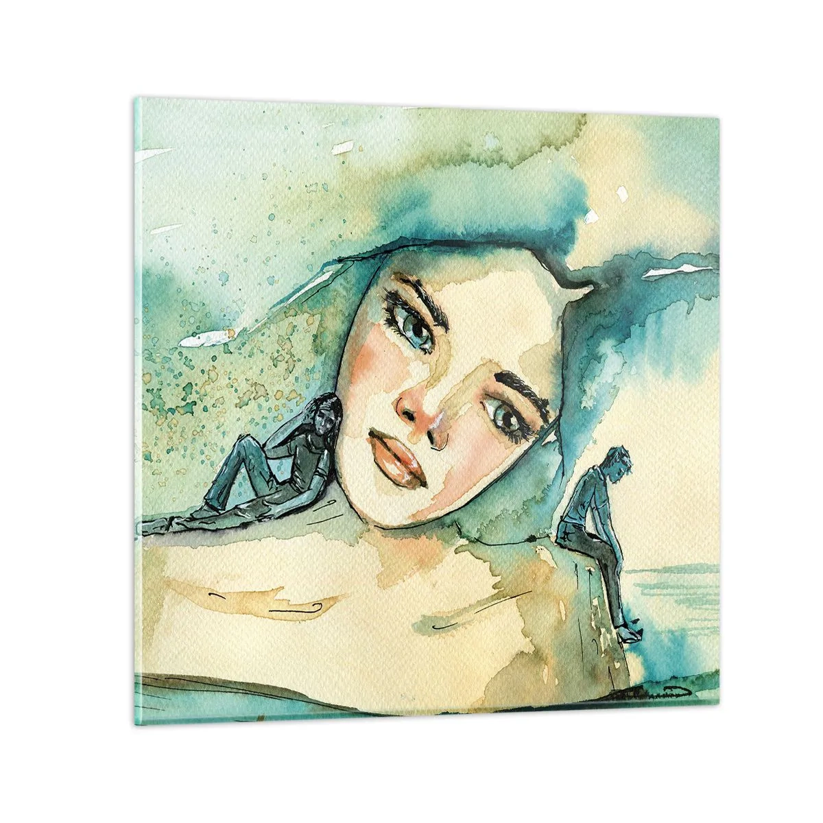 Obraz na skle - Am I blue? - 60x60 cm