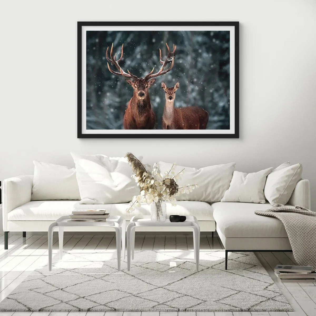 Plagát v čiernom ráme - Pán lesa so svojou ženou - 40x30 cm