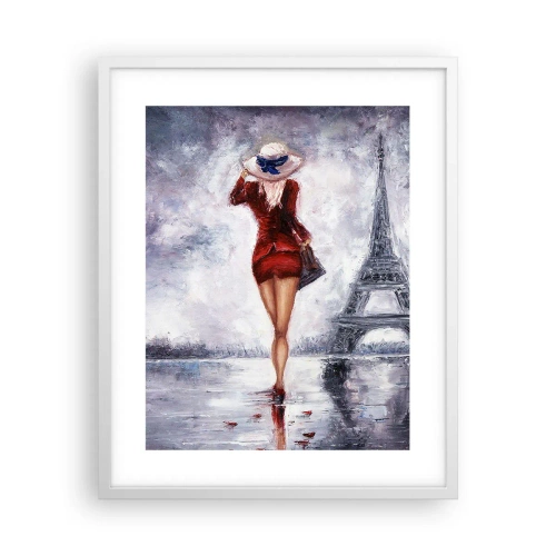 Plagát v bielom ráme - Parížske symboly - 40x50 cm