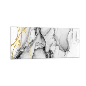 Obraz na skle - Kompozícia so zlatým motívom - 100x40 cm