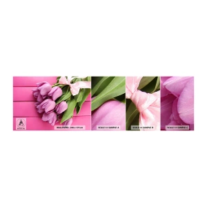 Vzorka samolepiacej fototapety Deluxe Sticker - Práve pre teba - Kvety, Tulipány, Kytica kvetov - 100x30 cm