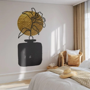 Fototapeta Premium Canvas - Krása, ktorá má cenu zlata - Váza, Kvety, Minimalizmus - 200x140 cm