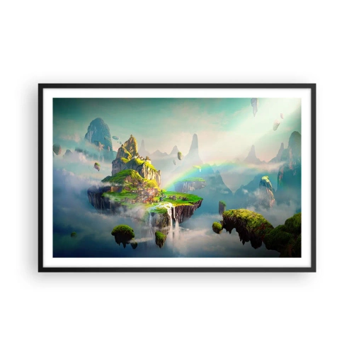 Plagát v čiernom ráme - Uprostred neba - šťastné ostrovy - 91x61 cm