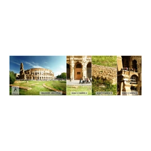 Vzorka samolepiacej fototapety Deluxe Sticker - Ešte je počuť hrkanie zbraní - Koloseum, Rím, Architektúra - 100x30 cm