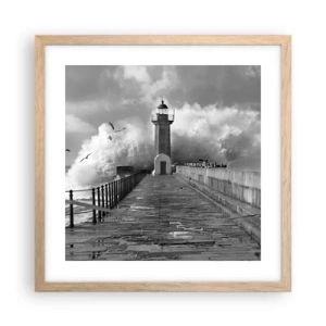 Plagát v ráme zo svetlého duba - Nebojácna - 40x40 cm