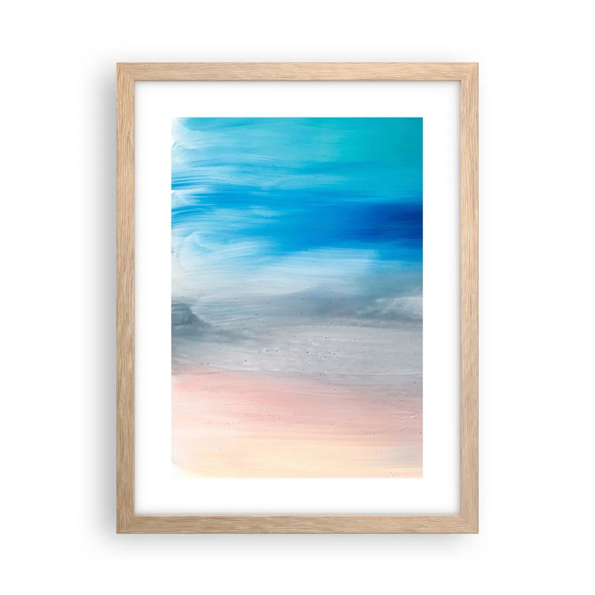 Plagát v ráme zo svetlého duba - Živly: vzduch - 30x40 cm