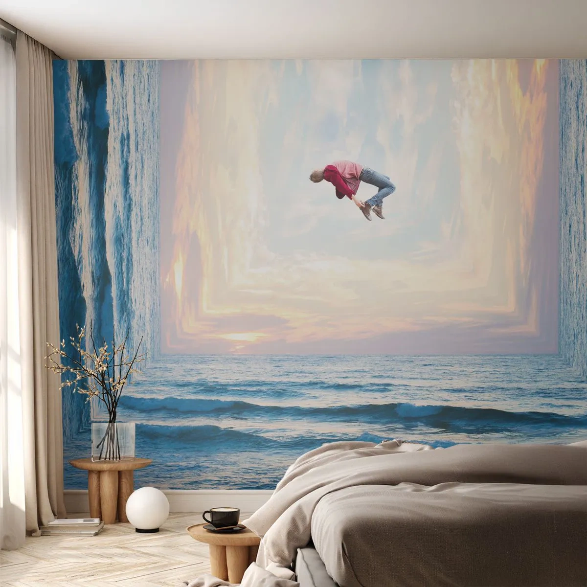 Fototapeta Premium Canvas - Do inej dimenzie - Abstrakcia, Muž, Príroda - 300x210 cm