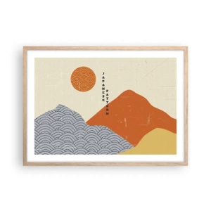 Plagát v ráme zo svetlého duba - V japonskom duchu - 70x50 cm