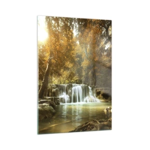 Obraz na skle - Parkový vodopád - 50x70 cm