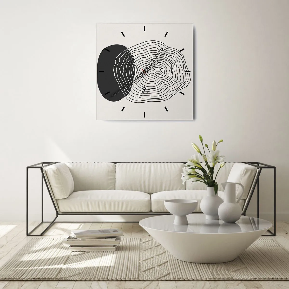 Nástenné hodiny - Trvanie a kmitanie - 30x30 cm