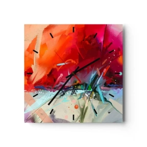 Nástenné hodiny - Explózia svetiel a farieb - 30x30 cm