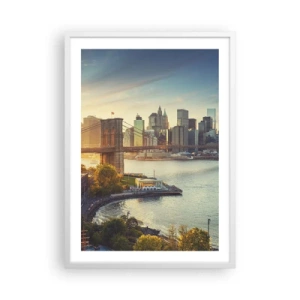 Plagát v bielom ráme - Svitanie veľkomesta - 50x70 cm