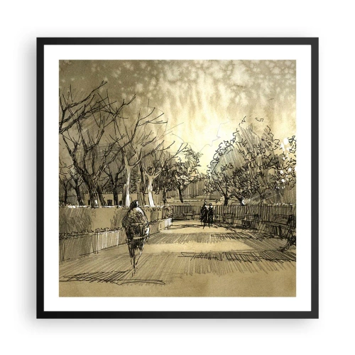 Plagát v čiernom ráme - Pierkom zastavený okamih - 60x60 cm