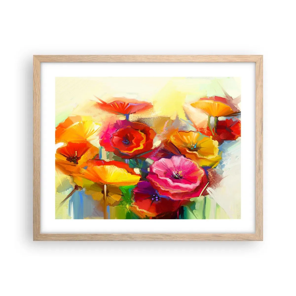 Plagát v ráme zo svetlého duba - Nielen červené - 50x40 cm