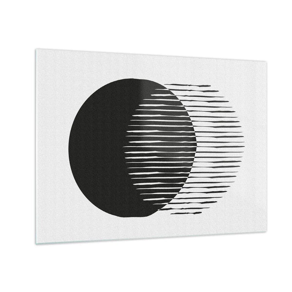 Obraz na skle - Minimalistická forma dvoch pretínajúcich sa kruhov - 70x50cm - Jeho alter ego - Moderná nástenná dekorácia do obývacej izby a spálne ARTTOR