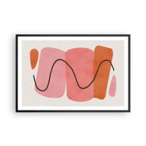 Plagát v čiernom ráme - Jemný pohyb foriem - 91x61 cm