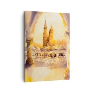Obraz na plátne - Východ slnka nad krakovským námestím - 50x70 cm