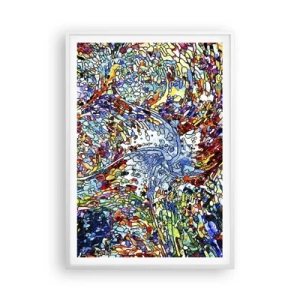 Plagát v bielom ráme - Vitráž s kvapkami - 70x100 cm