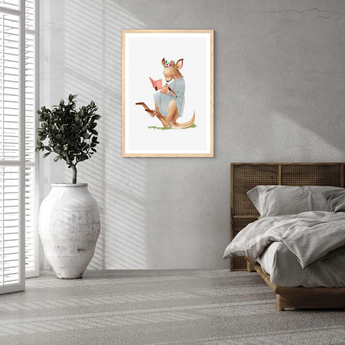 Plagát v ráme zo svetlého duba - Prečítaj mi, mama - 50x70 cm