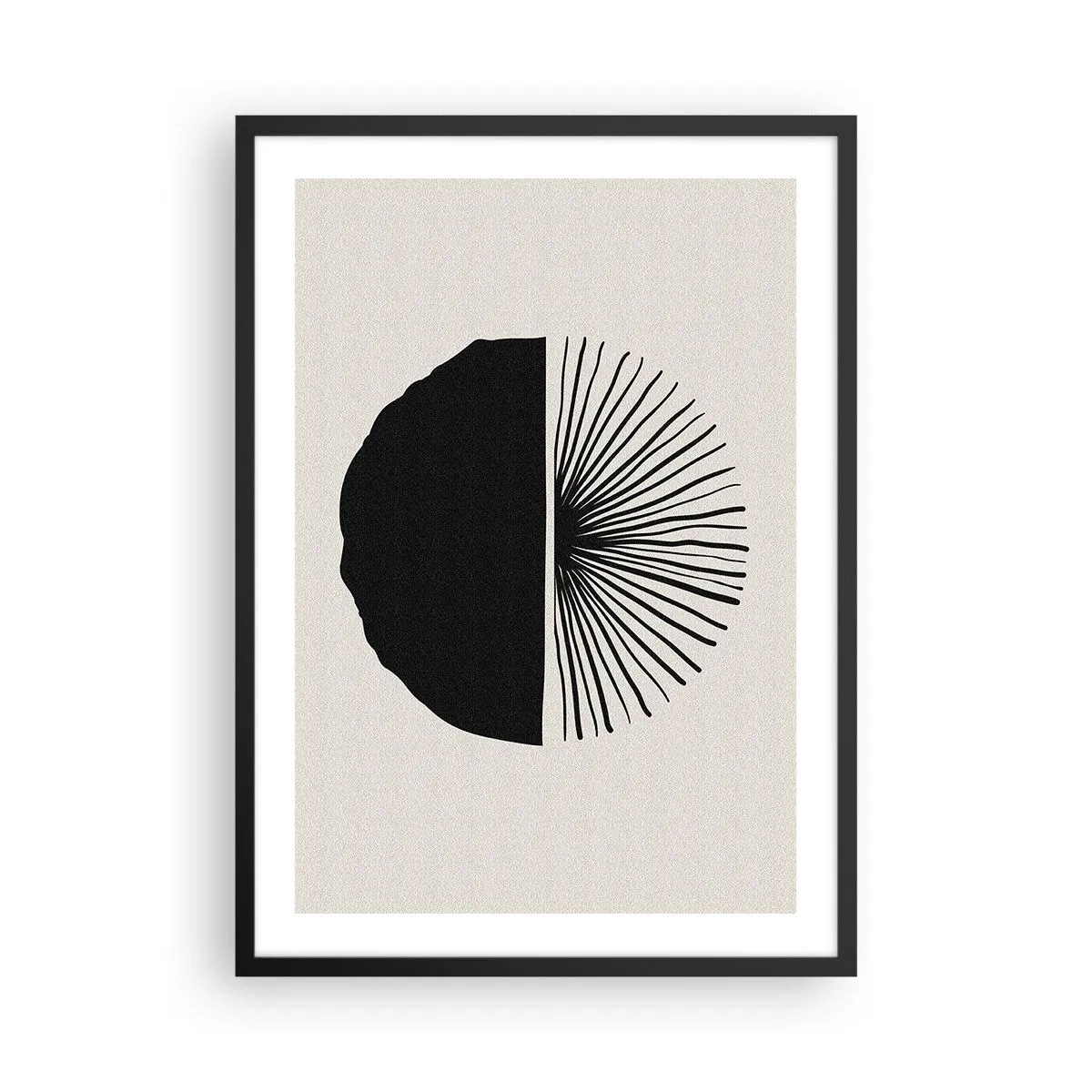 Plagát v čiernom ráme - Minimalistická čiernobiela abstrakcia - 50x70cm - Viac možností - Moderná nástenná dekorácia do obývacej izby a spálne ARTTOR