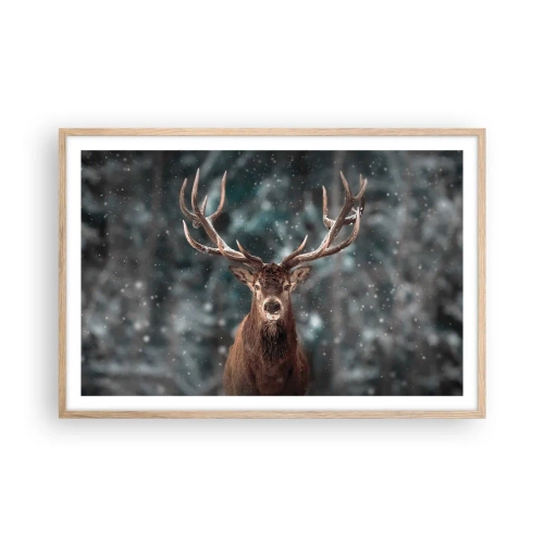 Plagát v ráme zo svetlého duba - Skutočný kráľ lesa - 91x61 cm