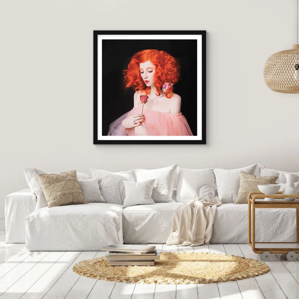 Plagát v čiernom ráme - V barokovom štýle - 40x40 cm