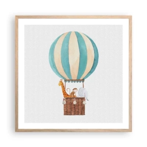 Plagát v ráme zo svetlého duba - Fantastický výlet - 60x60 cm