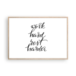 Plagát v ráme zo svetlého duba - Životná rovnováha - 100x70 cm