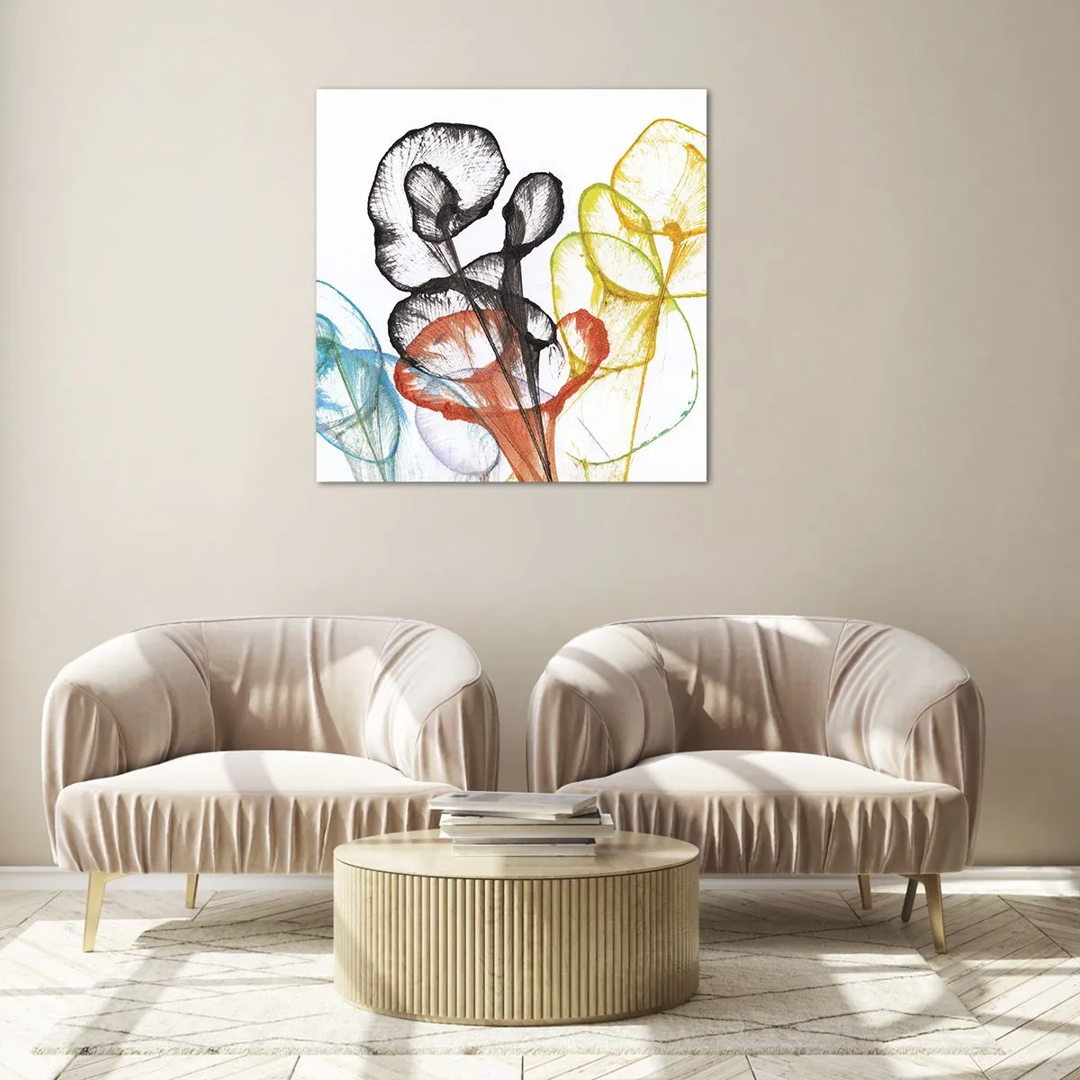 Obraz na skle - Kvety s dušou - 50x50 cm