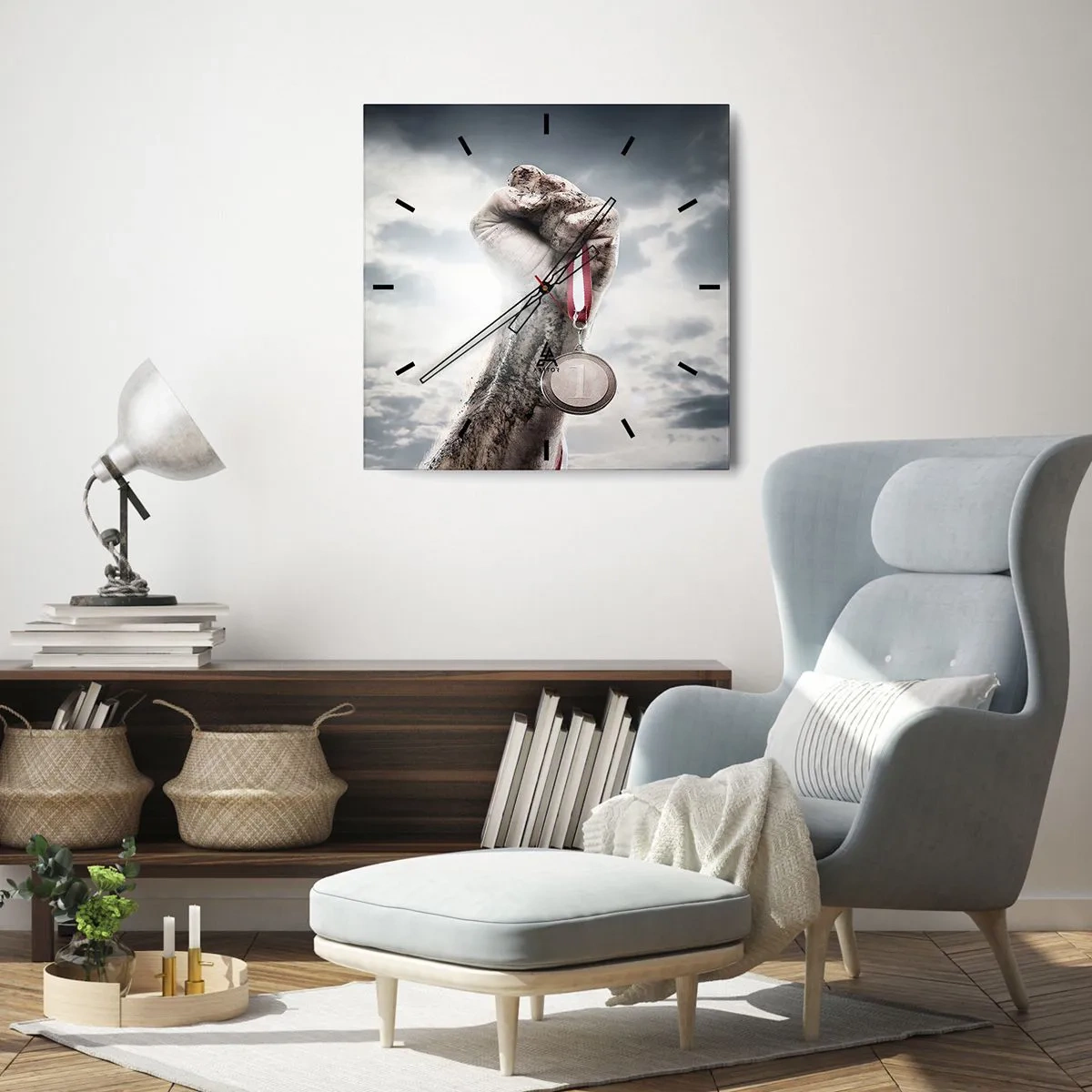 Nástenné hodiny - Per aspera ad astra - 40x40 cm