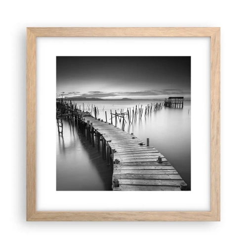 Plagát v ráme zo svetlého duba - Pokoj zabudnutého brehu - 30x30 cm