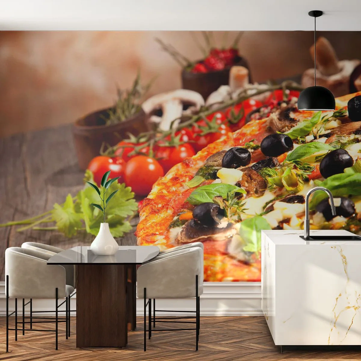 Samolepiaca Fototapeta Deluxe Sticker - Z telurických zložiek - Gastronómia, Pizza, Taliansko - 250x175 cm