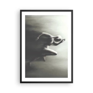 Plagát v čiernom ráme - Abstraktná postava v pohybe v monochromatických tónoch. - 50x70cm - Nezastaviteľný - Moderná nástenná dekorácia do obývacej izby a spálne ARTTOR