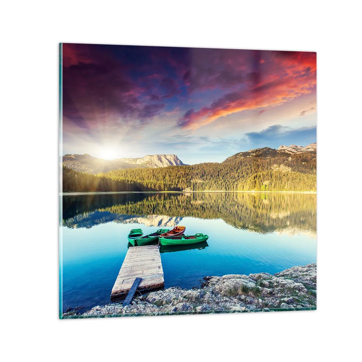 Obraz na skle - Pri vode hladkej ako zrkadlo - 50x50 cm