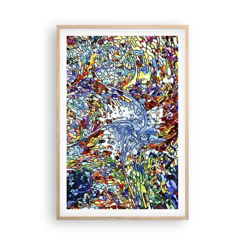 Plagát v ráme zo svetlého duba - Vitráž s kvapkami - 61x91 cm