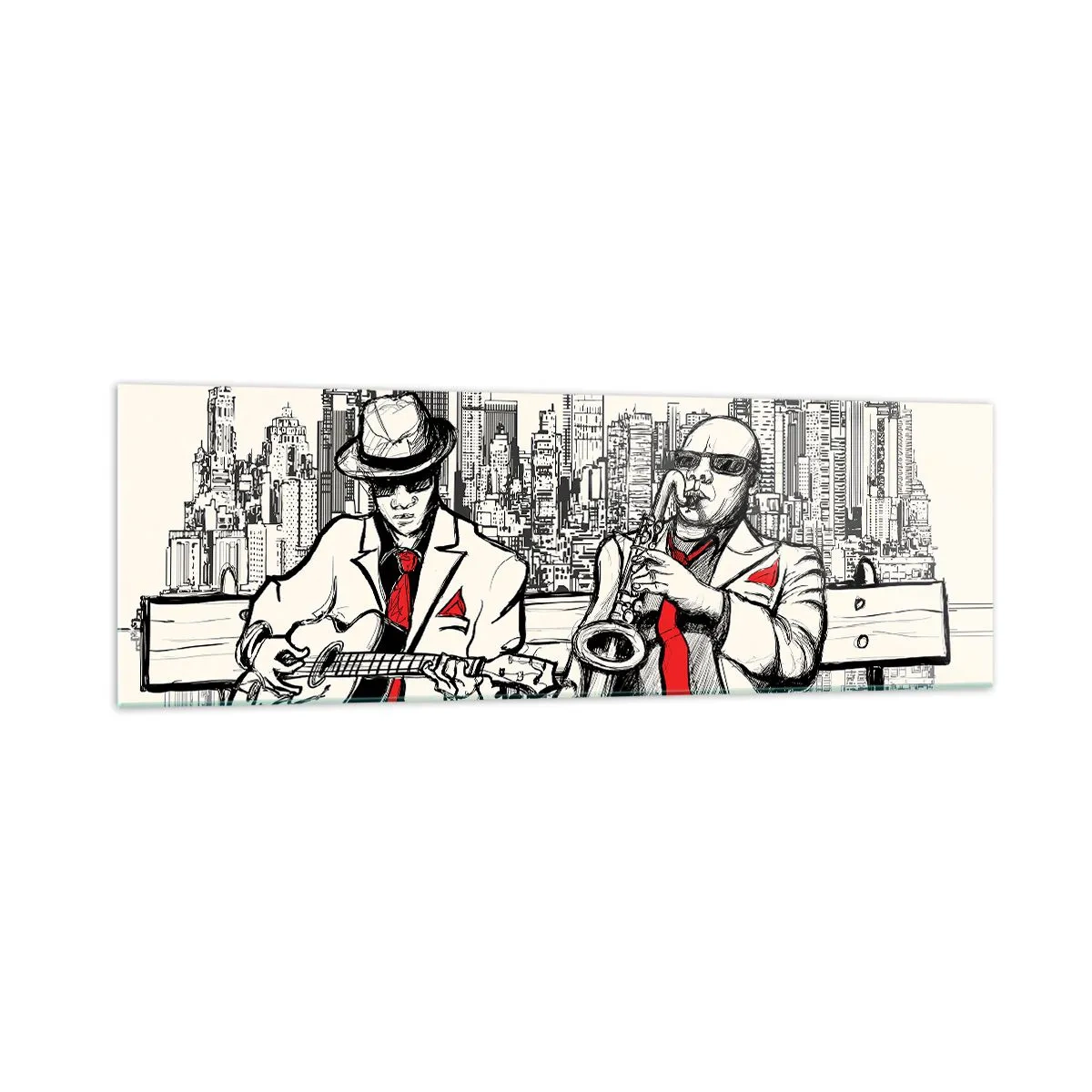 Obraz na skle - Newyorská improvizácia - 160x50 cm
