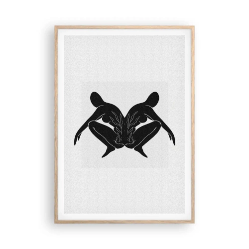 Plagát v ráme zo svetlého duba - Spoločná duša - 70x100 cm