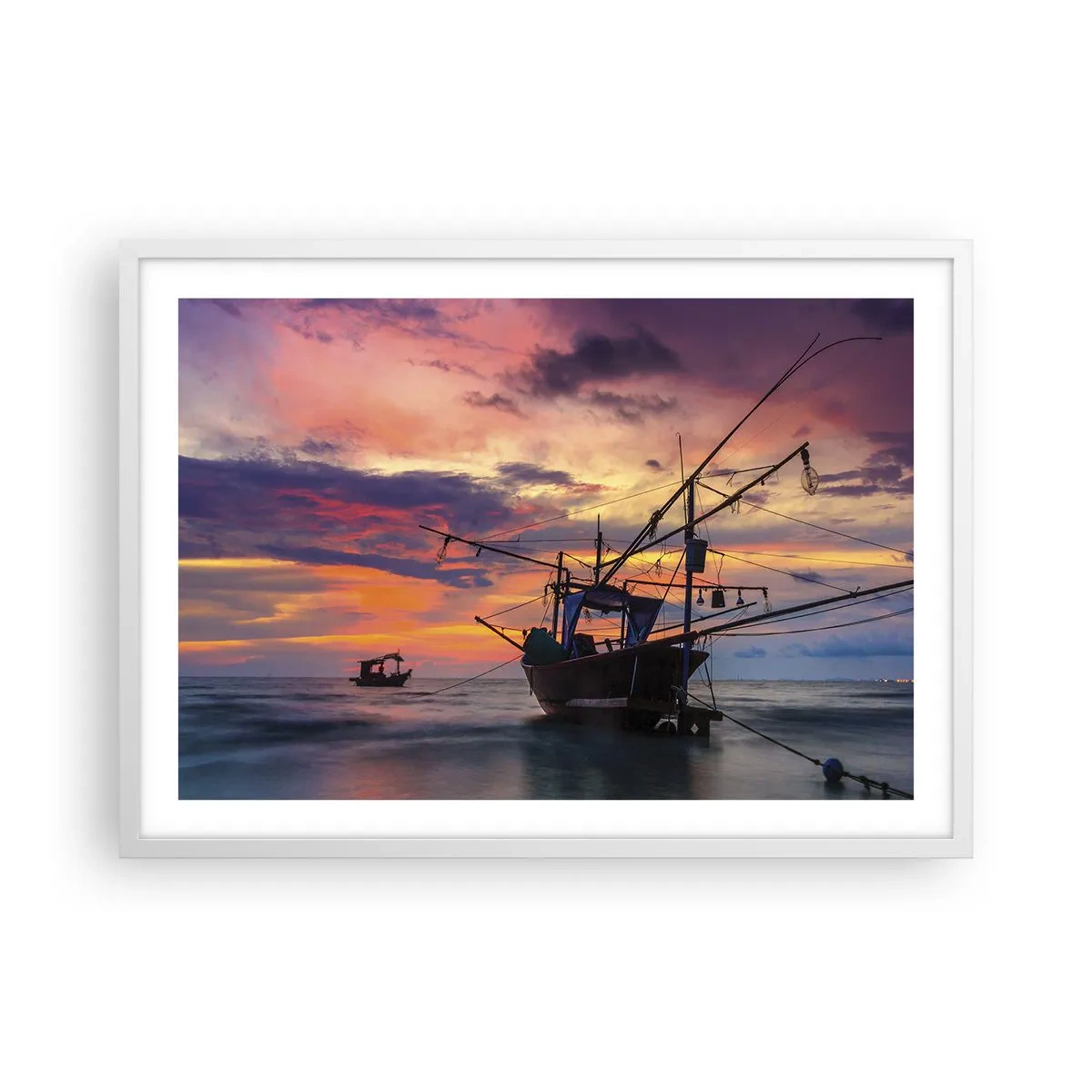 Plagát v bielom ráme - Exotický večer - 70x50 cm