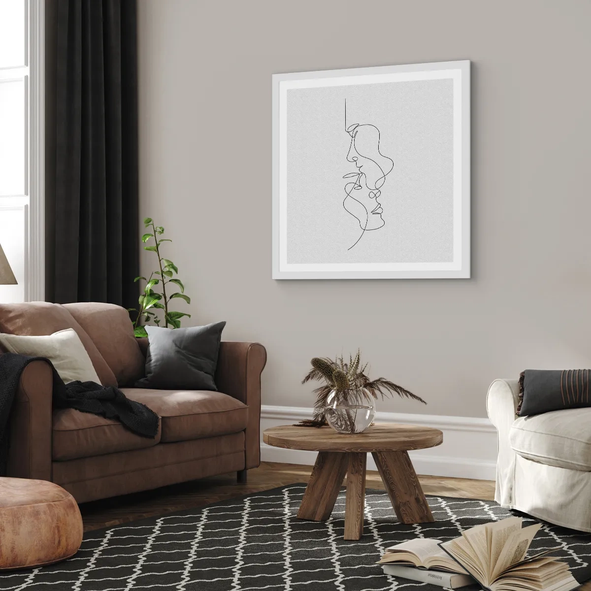 Plagát v bielom ráme - Žiar vášnivých túžob - 40x40 cm