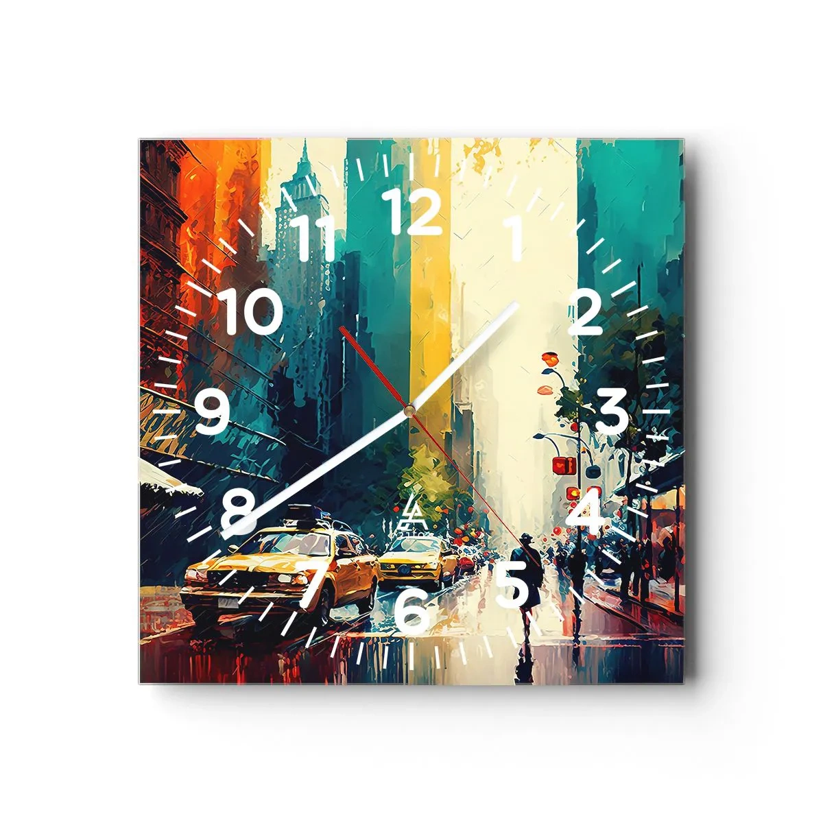 Nástenné hodiny - New York – tu je aj dážď farebný - 40x40 cm