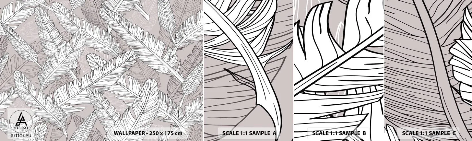 Vzorka samolepiacej fototapety Deluxe Sticker - Vírenie peria - Abstrakcia, Vtáčie pierko, Grafika - 100x30 cm