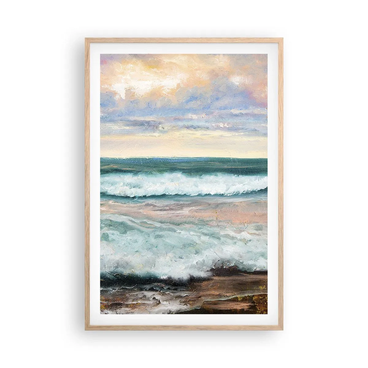 Plagát v ráme zo svetlého duba - Tu uhladíš dušu - 61x91 cm