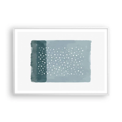 Plagát v bielom ráme - Pestované na modrej - 100x70 cm