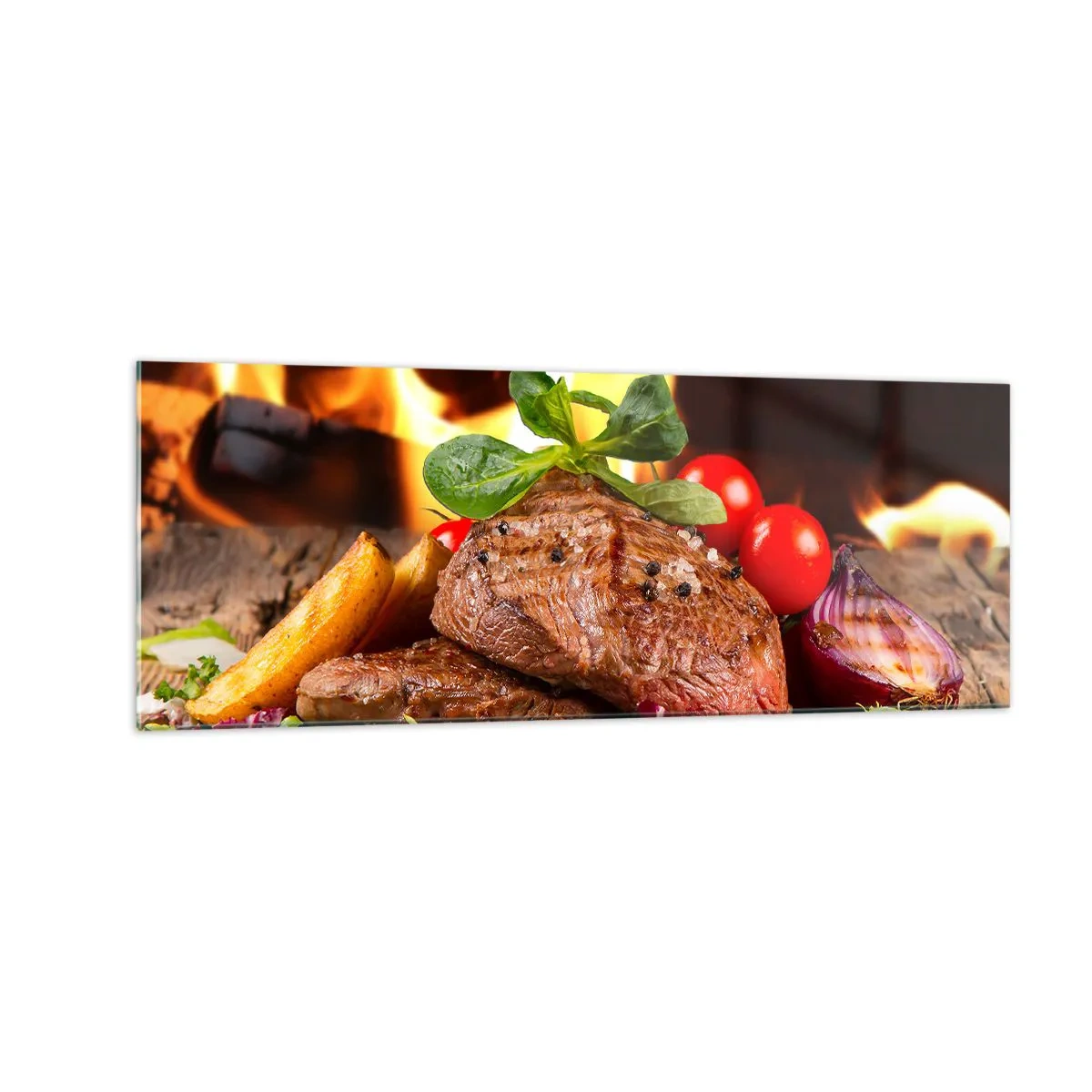 Obraz na skle - Vykúzlené žiarou - 140x50 cm