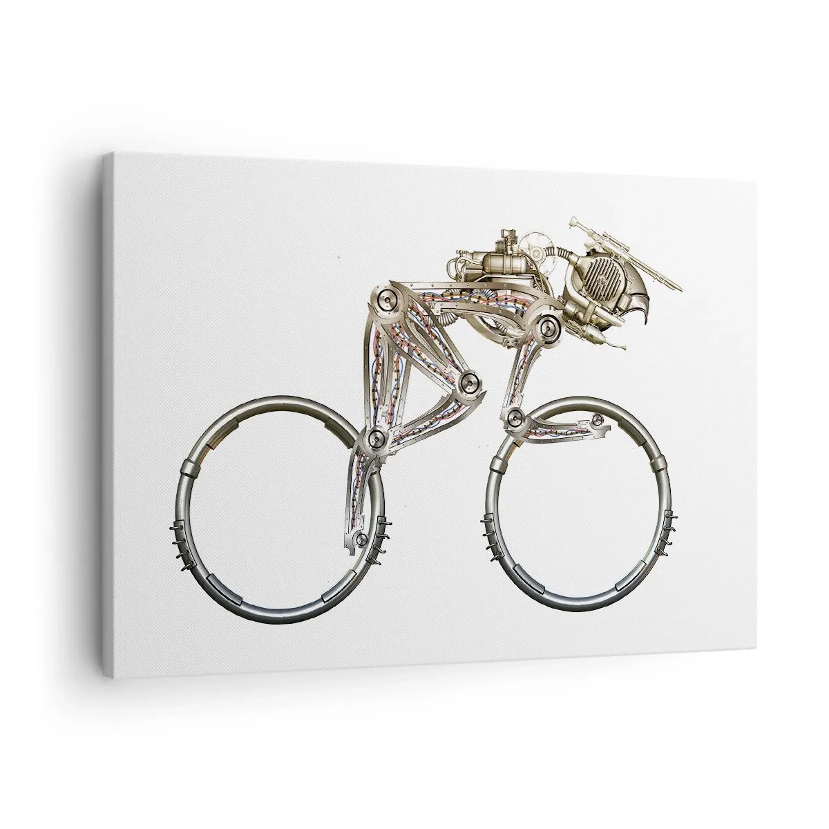 Obraz na plátne - Mechanický bicykel s futuristickým dizajnom - 70x50cm - Úžasný stroj - Moderná nástenná dekorácia do obývacej izby a spálne ARTTOR