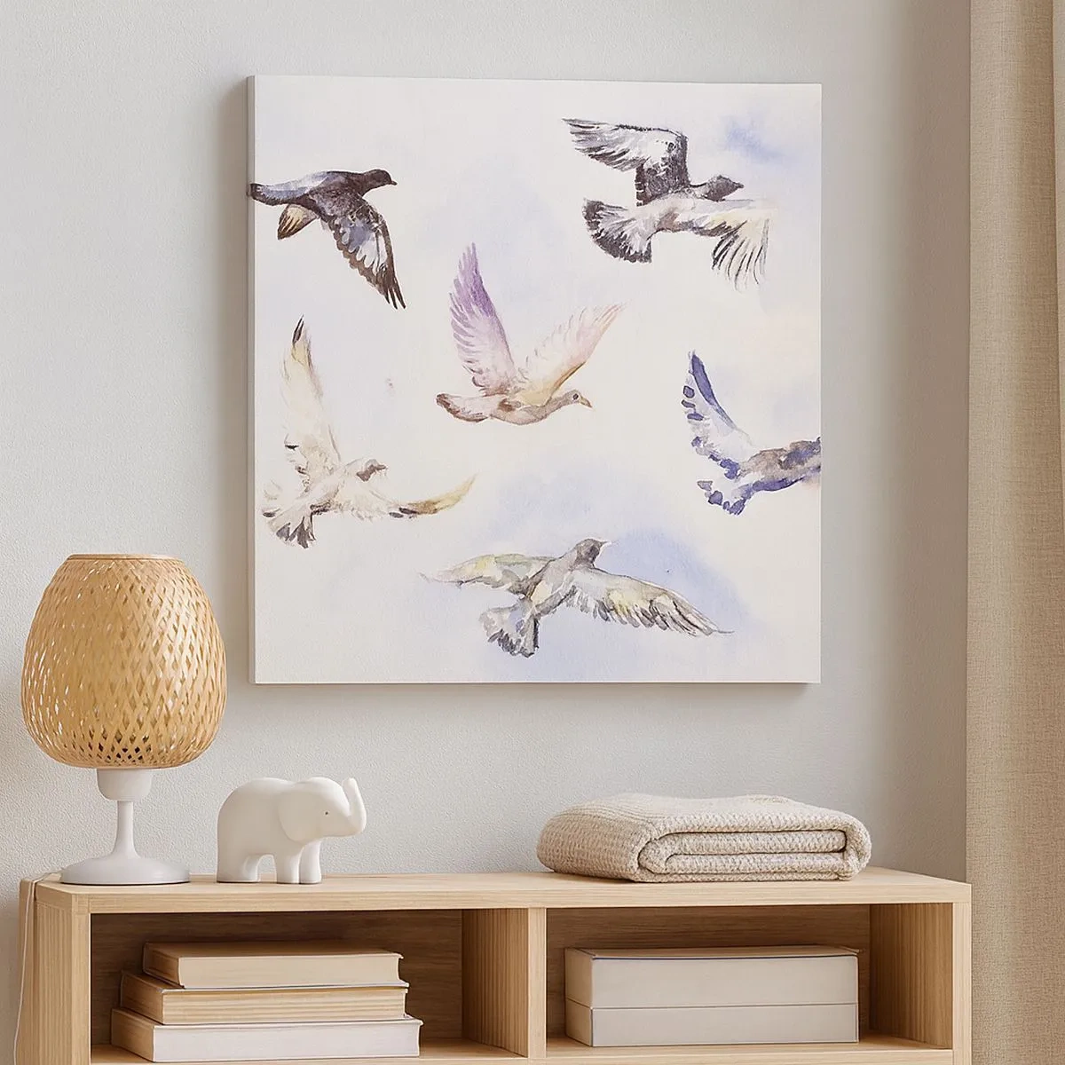 Obraz na plátne - Sloboda v šedej a modrej - 30x30 cm